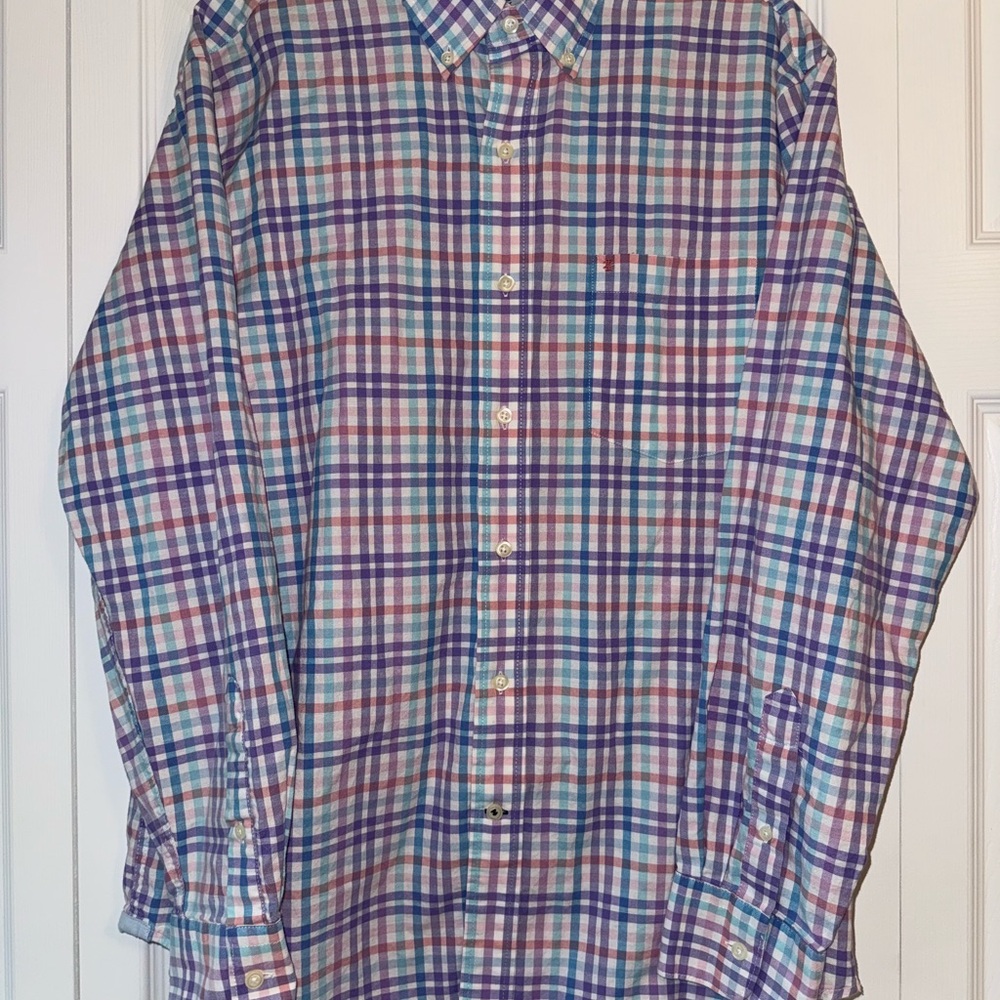 Men’s Izod Saltwater Multicolor Plaid Button-Up Shirt
